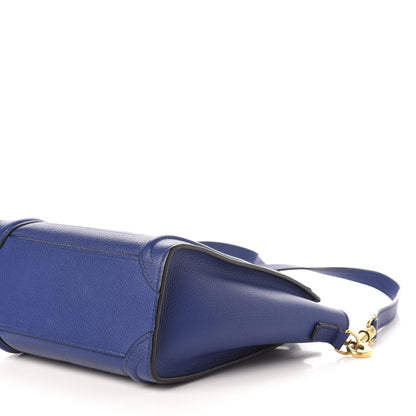 Celine Drummed Calfskin Nano Luggage Indigo 8 of 9