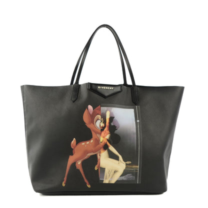 Givenchy Textured Coated Canvas Bambi Print Large Antigona Tote Black 1 of 10