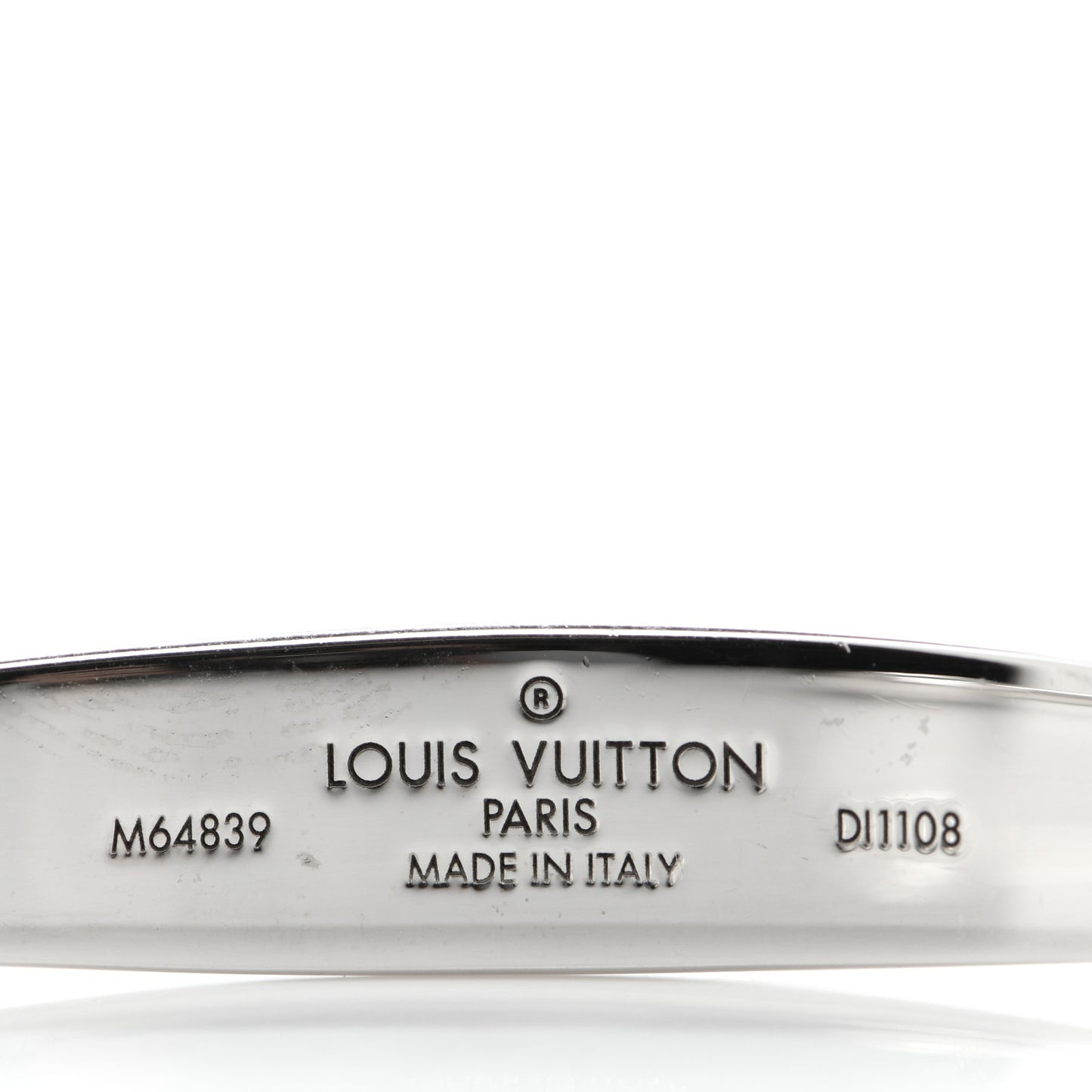 Brass Monogram Jonc Cuff M Silver