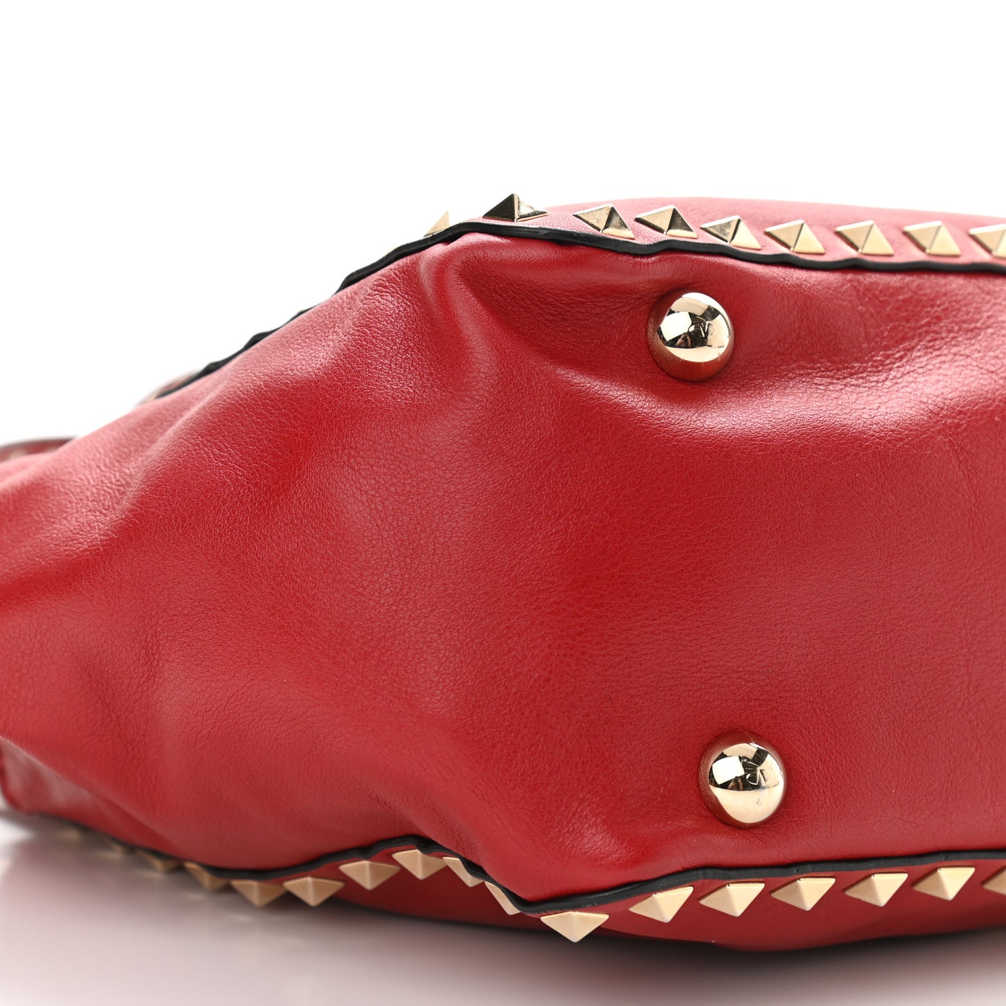 Vitello Small Rockstud Tote Rosso Valentino