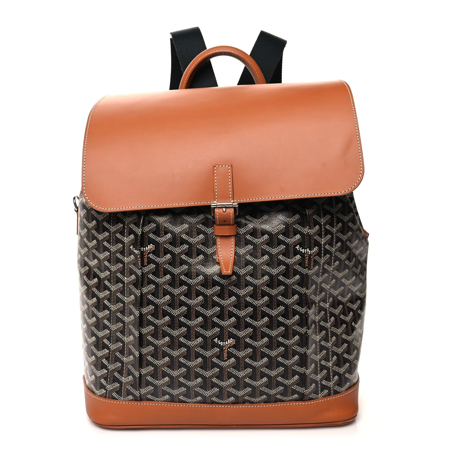 Goyard Goyardine Calfskin Alpin MM Backpack Gold Black 1 of 15