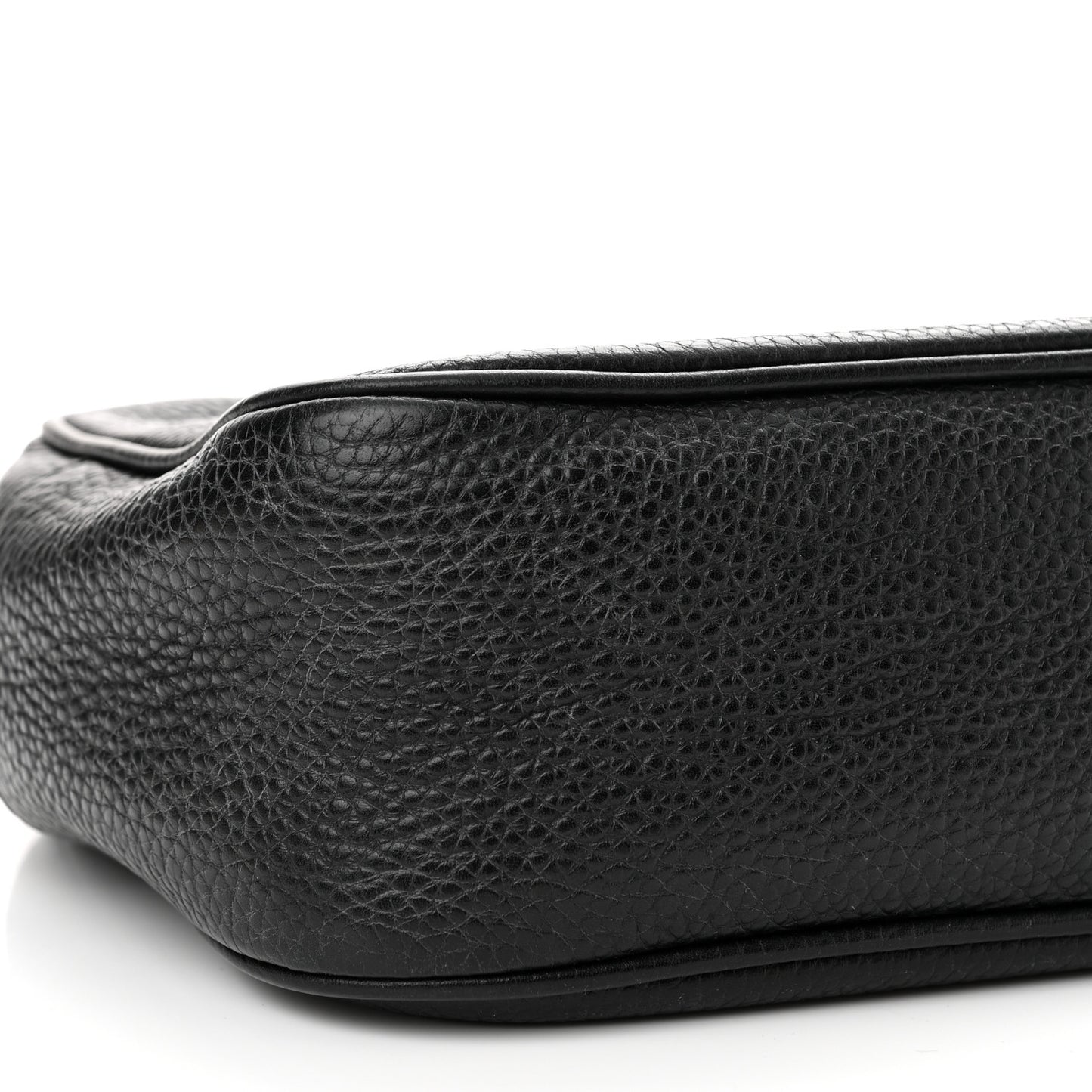 Pebbled Calfskin Small Soho Disco Bag Black