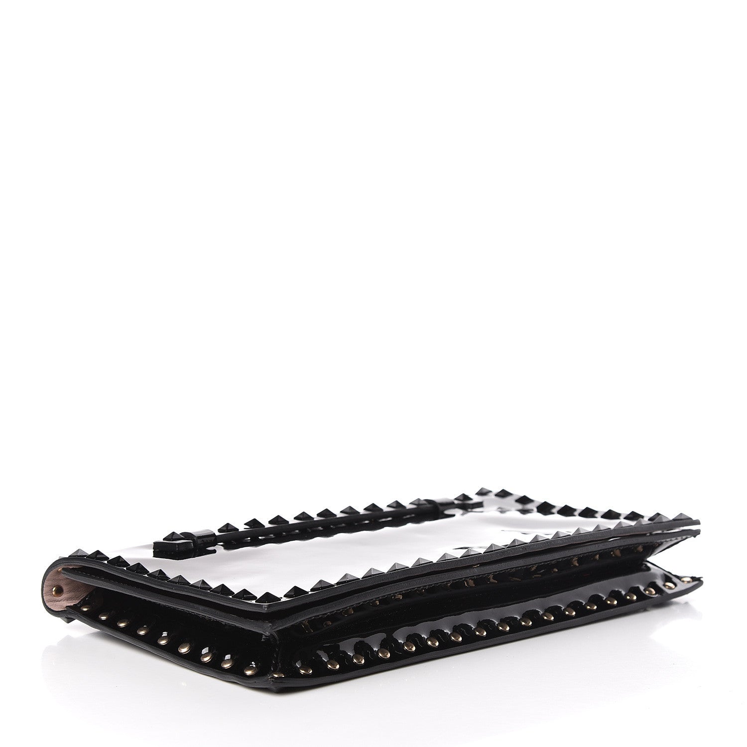 Valentino Garavani Patent Rockstud Wristlet Clutch Black 4 of 16