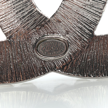 Chanel Baguette Crystal CC Brooch Silver 4 of 4