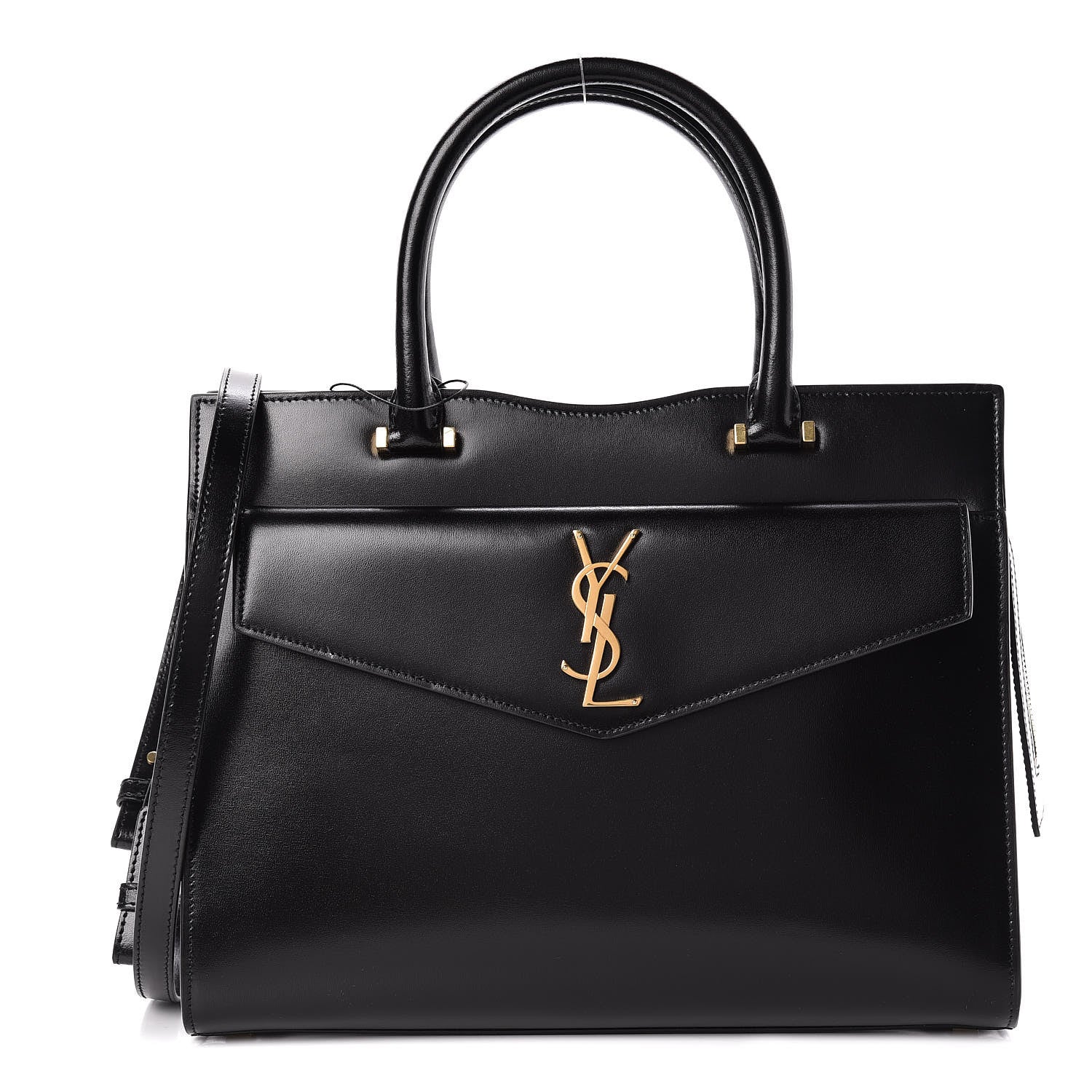 Saint Laurent Shiny Calfskin Medium Uptown Tote Black 1 of 13