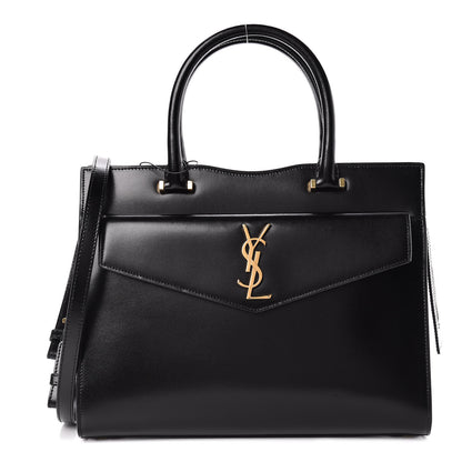 Saint Laurent Shiny Calfskin Medium Uptown Tote Black 1 of 13