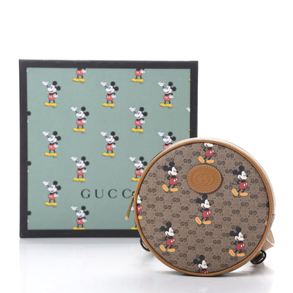 Gucci X DISNEY Mini Vintage GG Supreme Monogram Mickey Mouse Round Backpack Beige Vintage Sun Oil 11 of 11