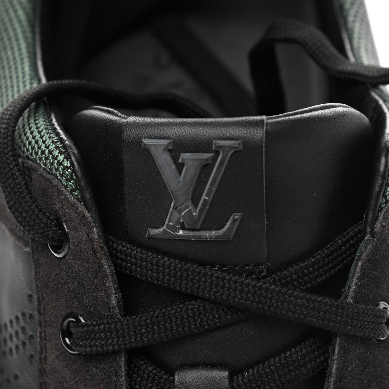 Louis Vuitton Suede Calfskin Dream On Low Top Sneakers 9 Black Green 9 of 12