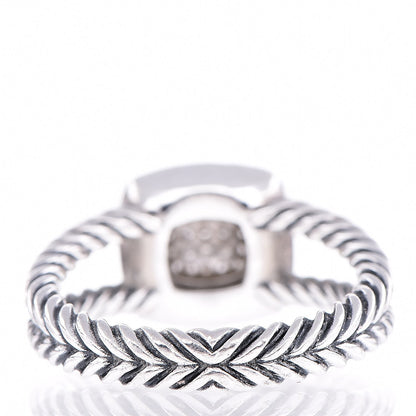 David Yurman Sterling Silver Diamond 7mm Petite Albion Pave Ring 57 8 4 of 12