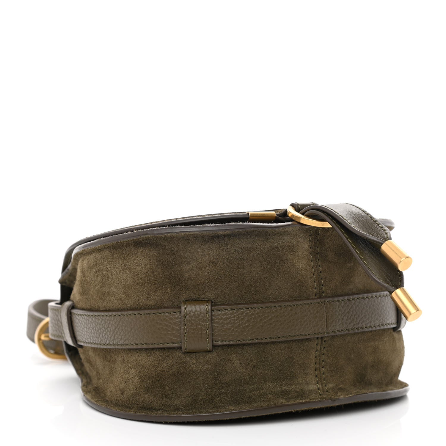 Chloe Suede Calfskin Small Marcie Saddle Bag Deep Olive 4 of 10
