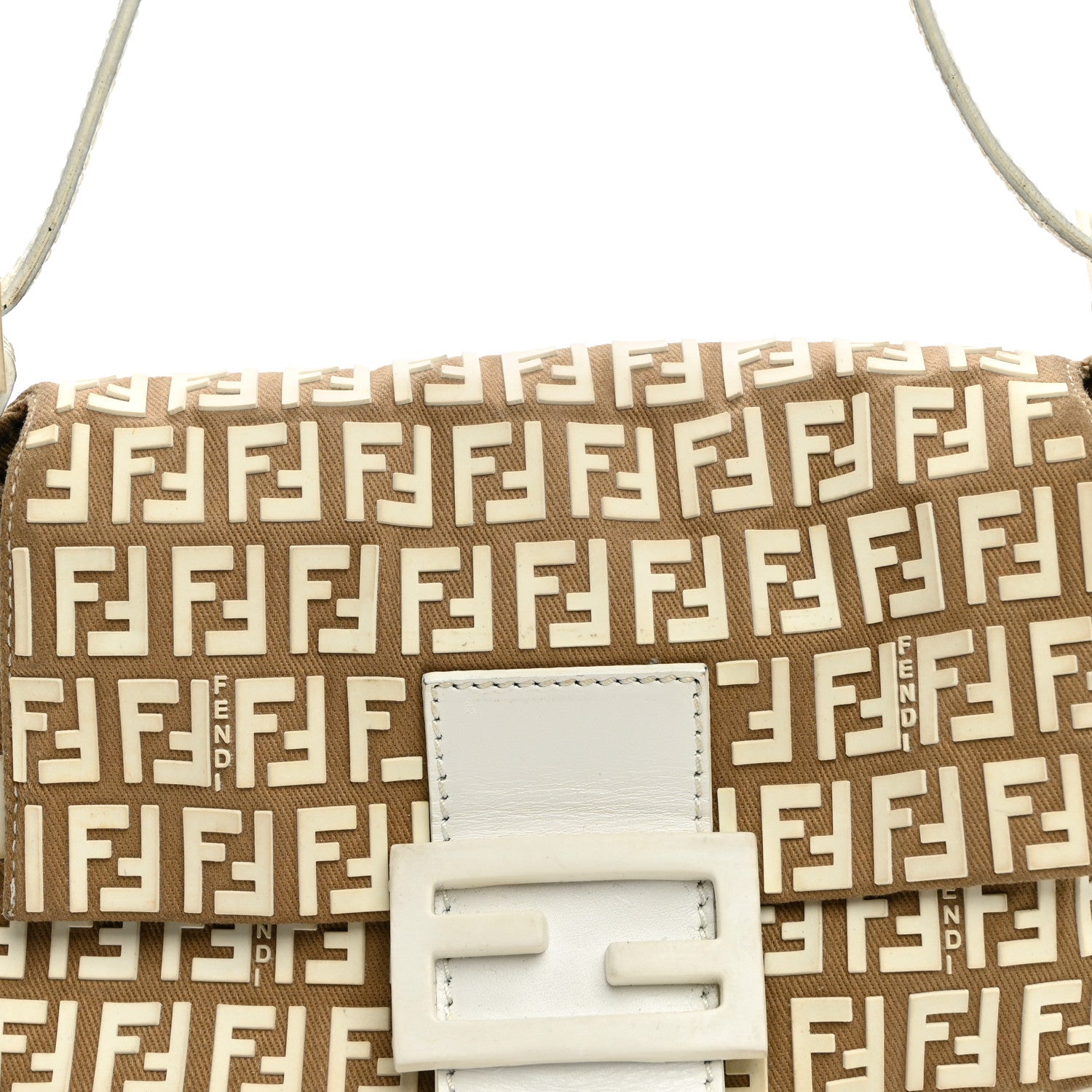Fendi Zucchino Embellished Mini Mama Baguette Beige 8 of 10