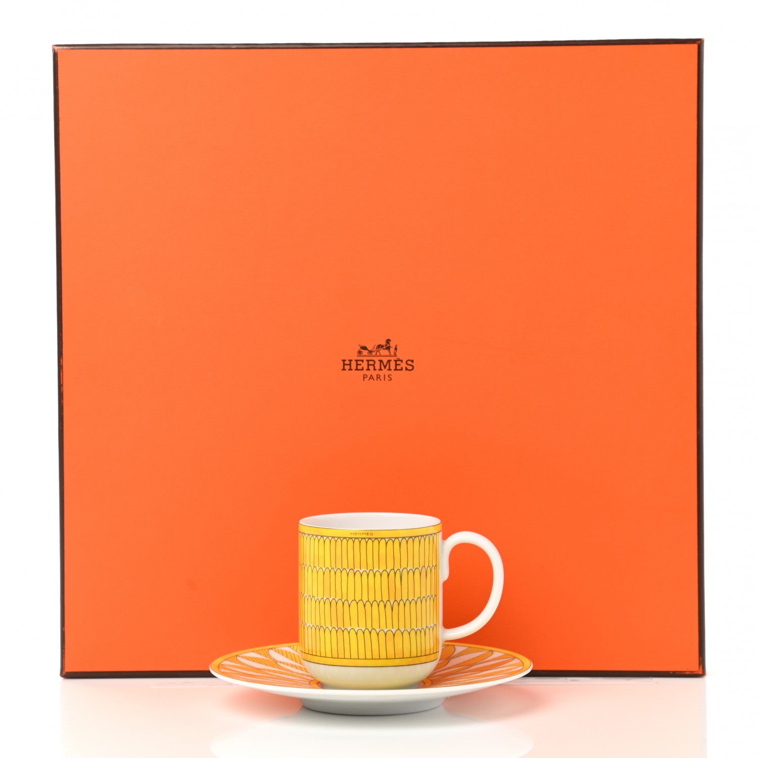 Hermes Porcelain Soleil d'Hermes Coffee Cup and Saucer 9 of 9