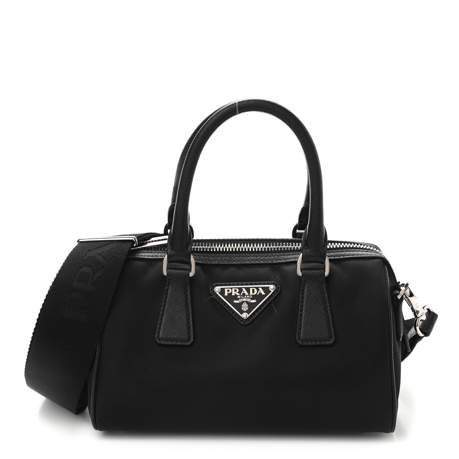 Prada Nylon Saffiano Re-Edition 2005 Top Handle Crossbody Bag Black 1 of 8