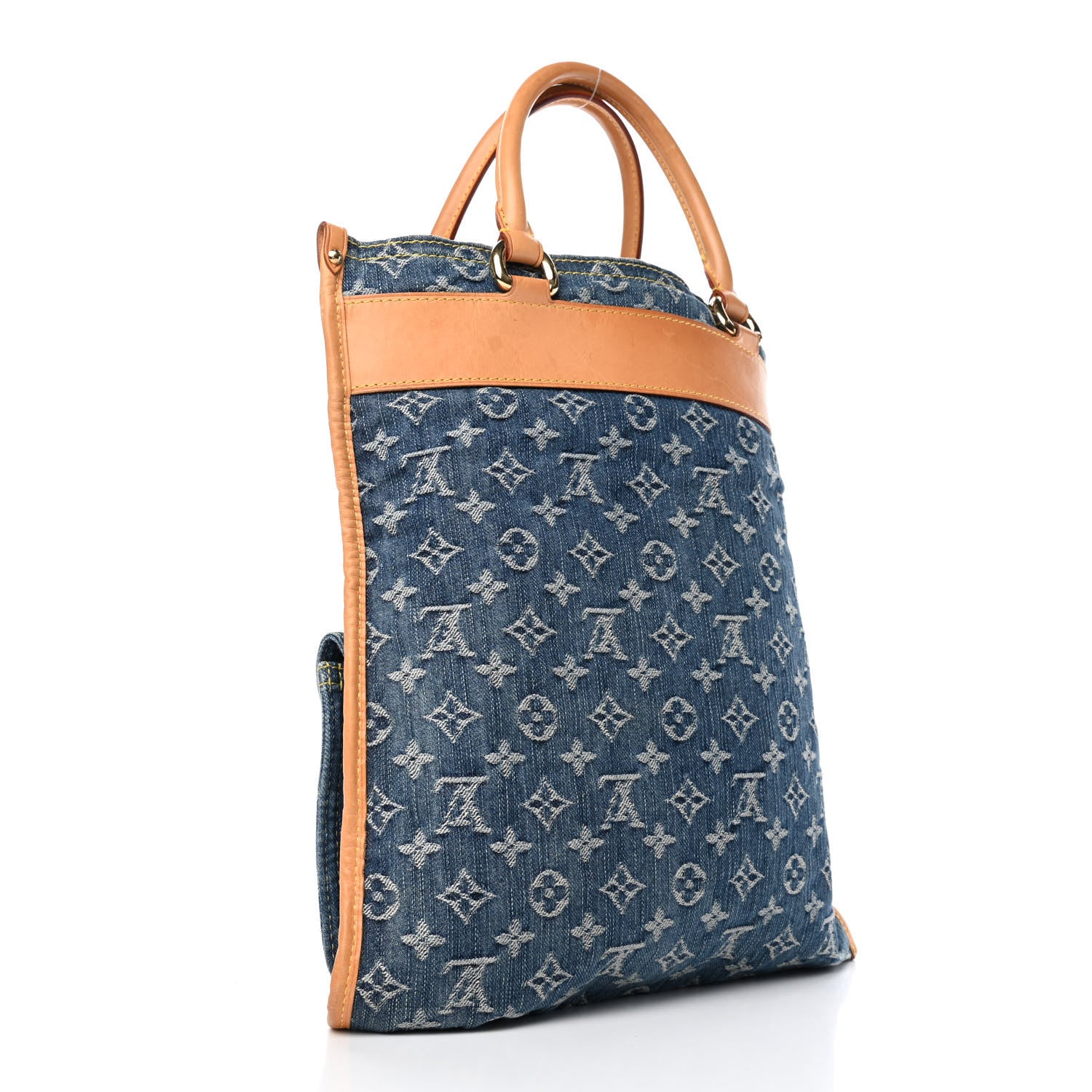 Louis Vuitton Monogram Denim Sac Plat Blue 2 of 6