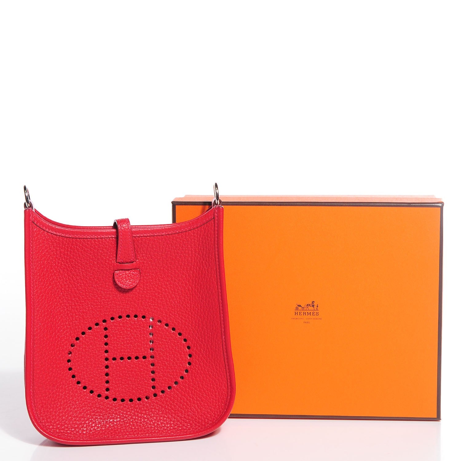 Hermes Taurillon Clemence Evelyne TPM Rouge Casaque 17 of 17