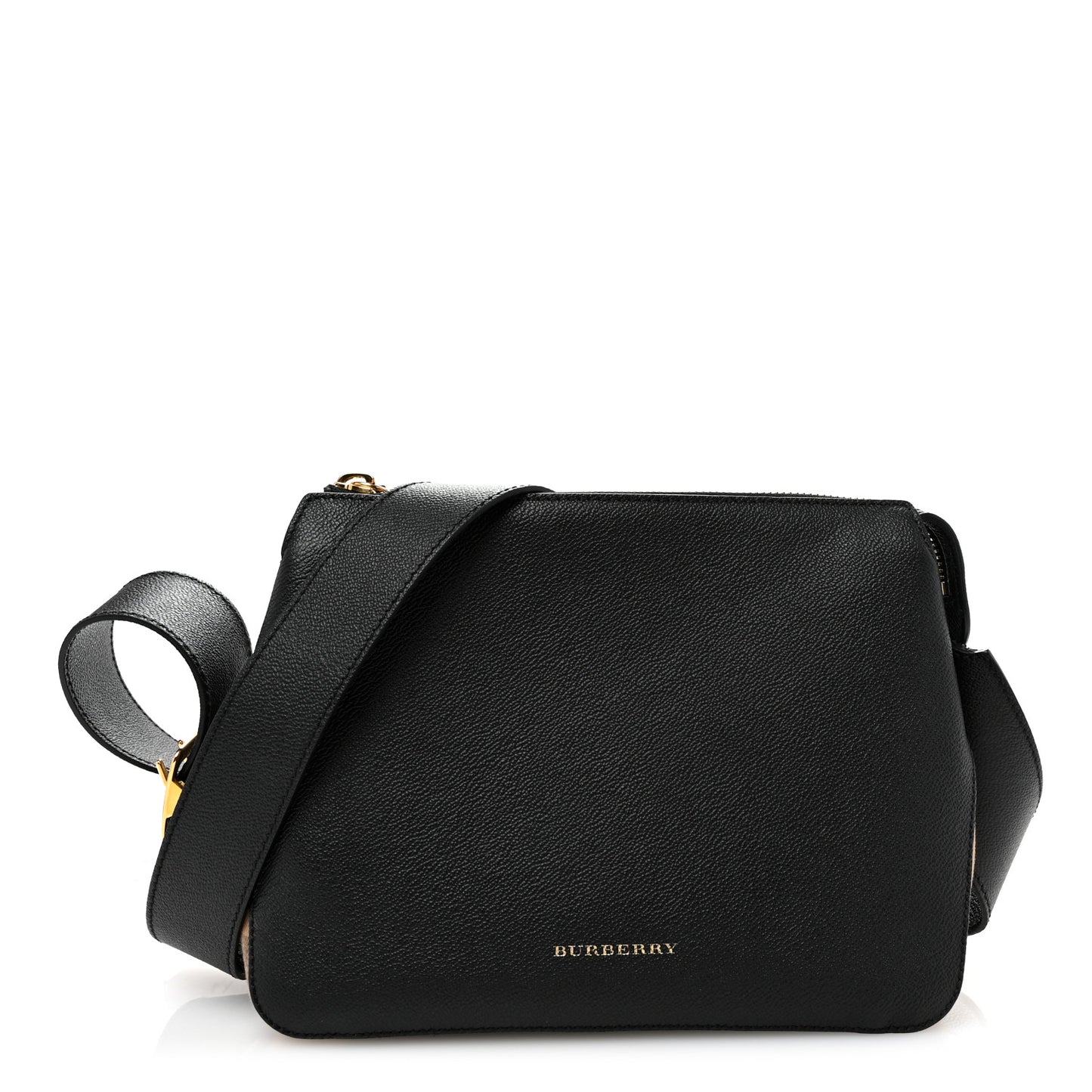 Soft Grain Calfskin House Check Small Helmsley Crossbody Black