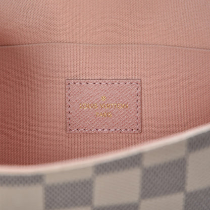 Louis Vuitton Damier Azur Pochette Felicie Chain Wallet Rose Ballerine 7 of 10