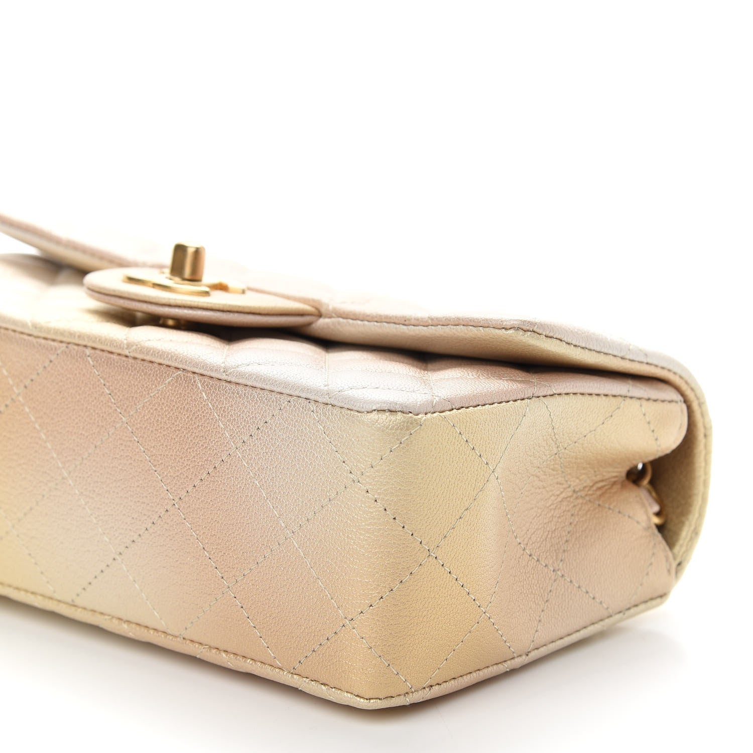 Chanel Metallic Goatskin Quilted Mini Rectangular Flap Gold 9 of 9