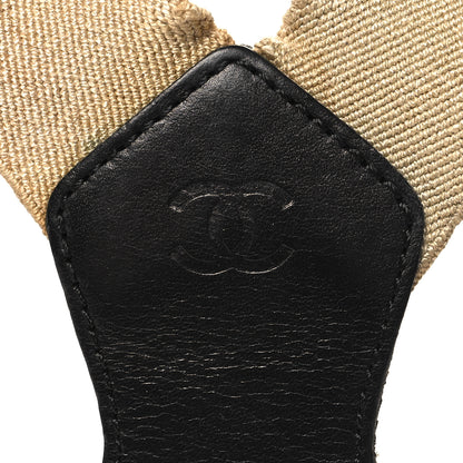 Chanel Elastic Logo Suspenders Beige Black 4 of 5