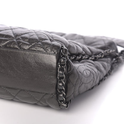 Chanel Metallic Aged Calfskin Quilted Medium Chain Me Hobo Dark Grey 10 of 10