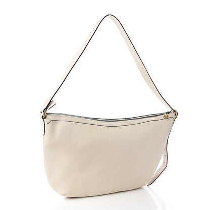 Gucci Grained Calfskin Logo Half Moon Hobo White 2 of 9