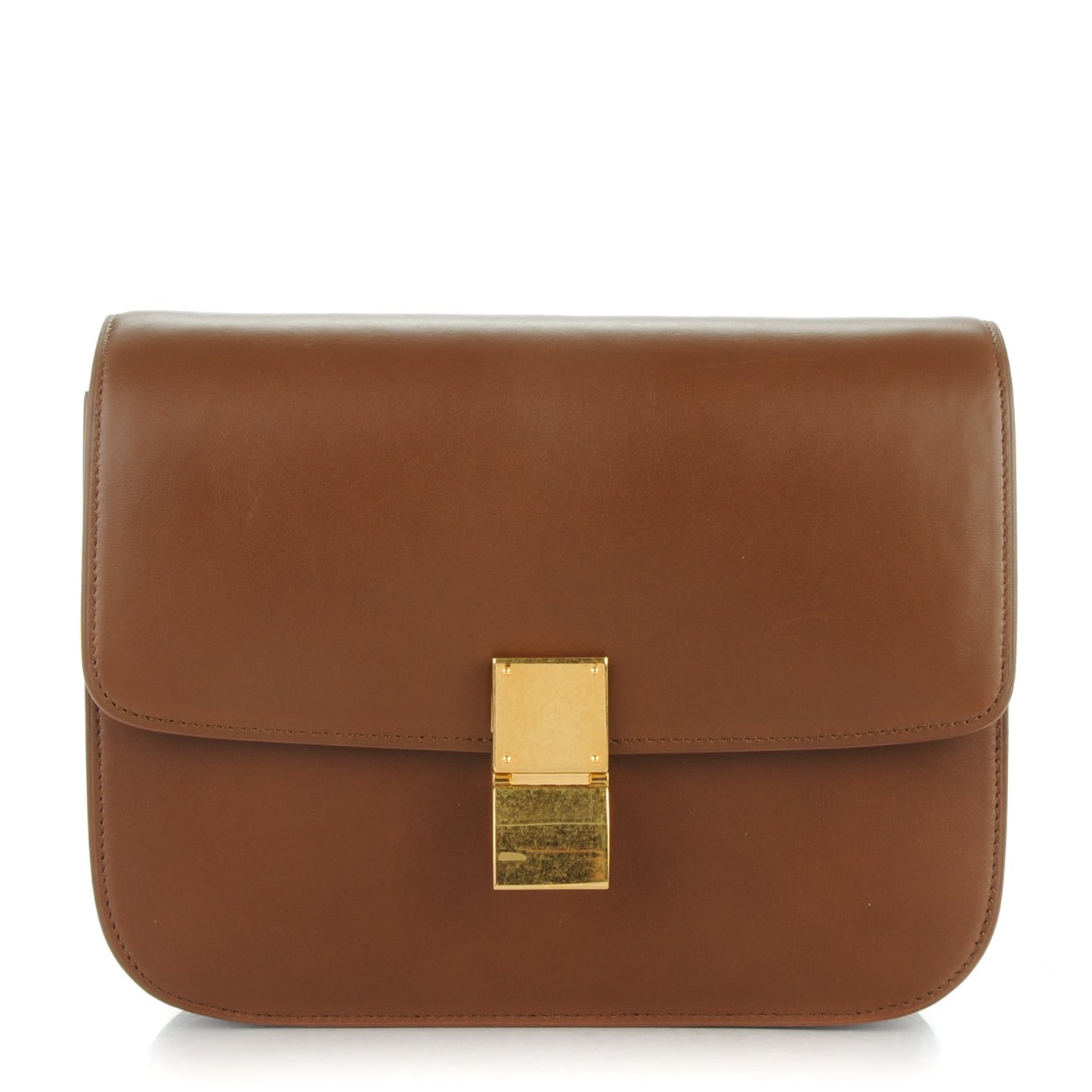 Box Calfskin Medium Classic Box Flap Bag Camel