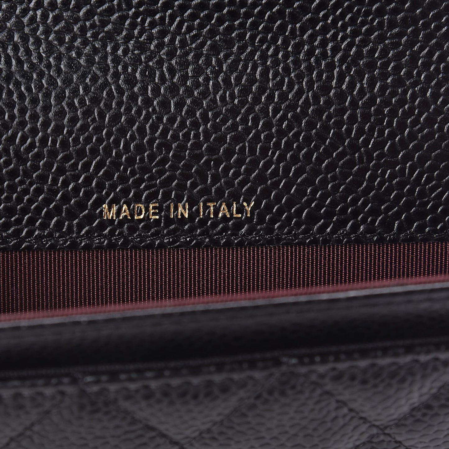 Caviar Quilted Flap Card Holder Wallet Black
