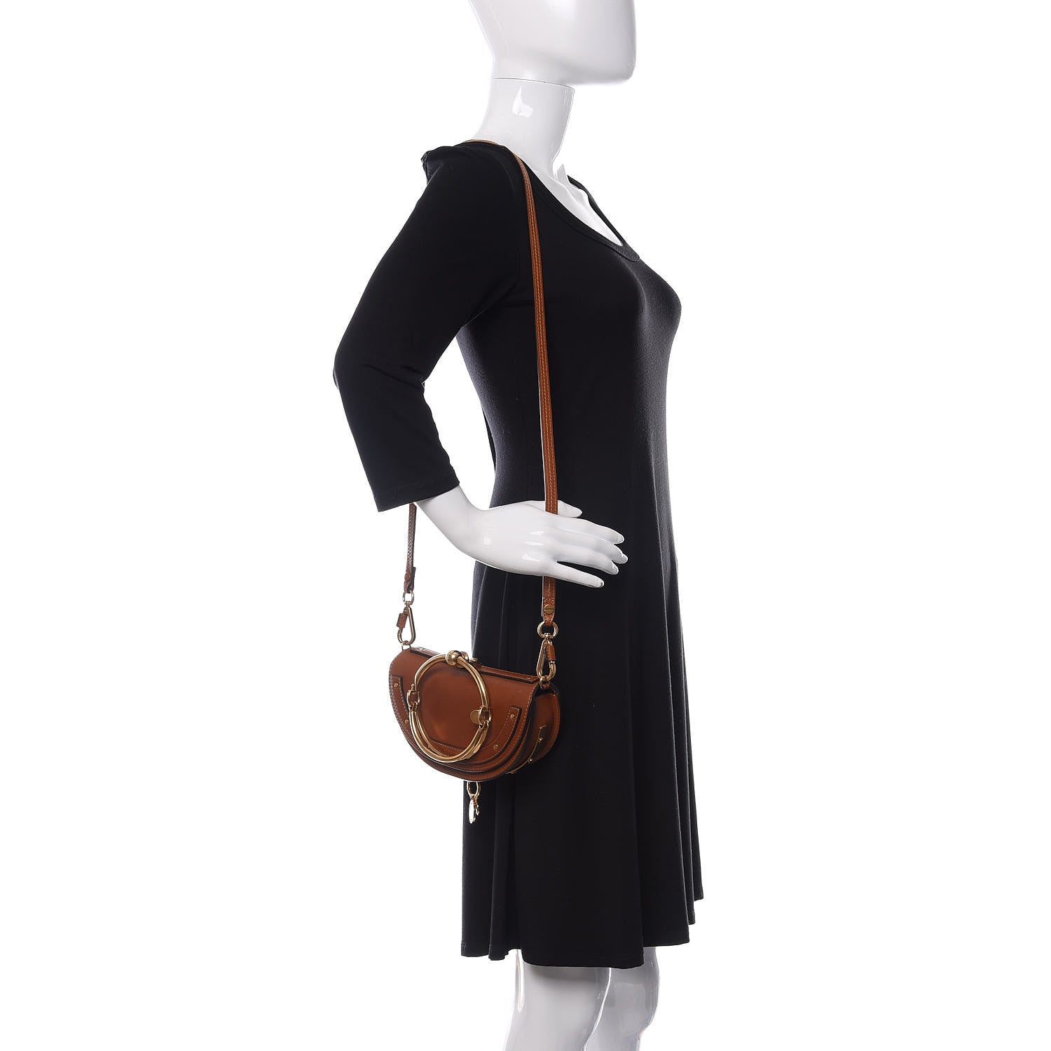 Chloe Calfskin Small Nile Bracelet Minaudiere Bag Caramel 2 of 12