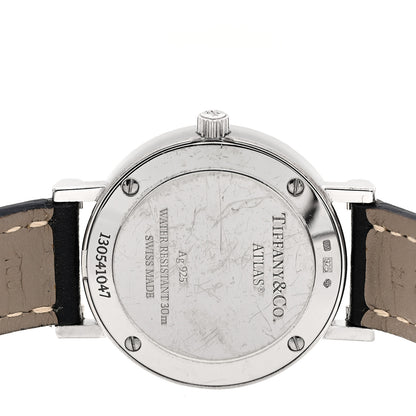 Tiffany Sterling Silver Calfskin 29mm Atlas Quartz Watch Black 4 of 4
