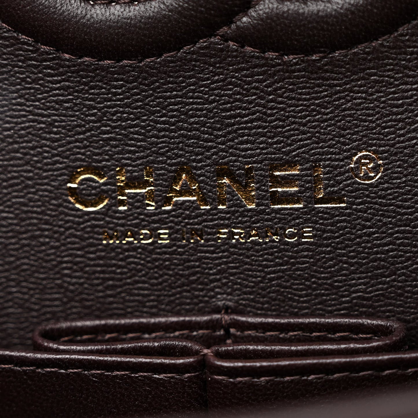 Lambskin Quilted Small Double Flap Dark Brown
