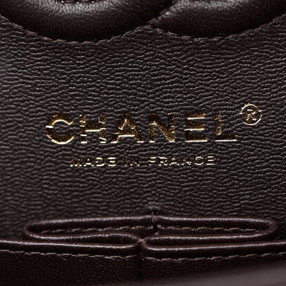 Chanel Lambskin Quilted Small Double Flap Dark Brown 6 of 10