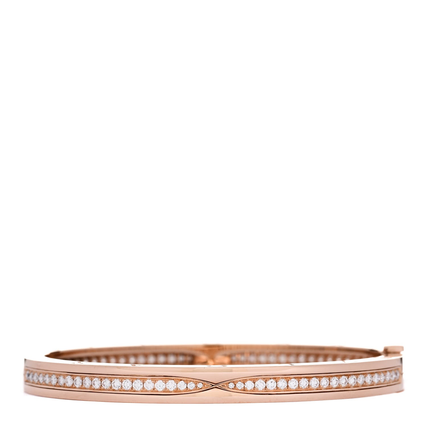 Bulgari 18K Rose Gold Diamond B.Zero1 Pave Bangle Bracelet S 2 of 4