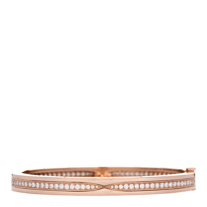 Bulgari 18K Rose Gold Diamond B.Zero1 Pave Bangle Bracelet S 2 of 4