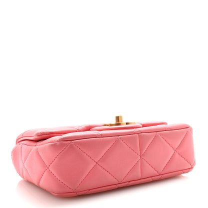 Chanel Lambskin Enamel Quilted Pending CC Mini Square Flap Pink 4 of 10