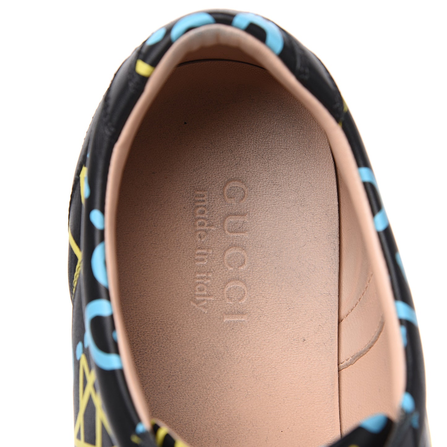 Calfskin GucciGhost Print Mens Low Top Sneakers 11 Black New Acquamarine