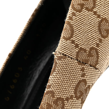 Balenciaga X GUCCI GG Monogram Square Knife 80mm Pumps 40 Beige Ebony 9 of 10