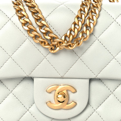 Chanel Lambskin Quilted Mini Rectangular Sweet Camellia Flap Light Blue 8 of 10
