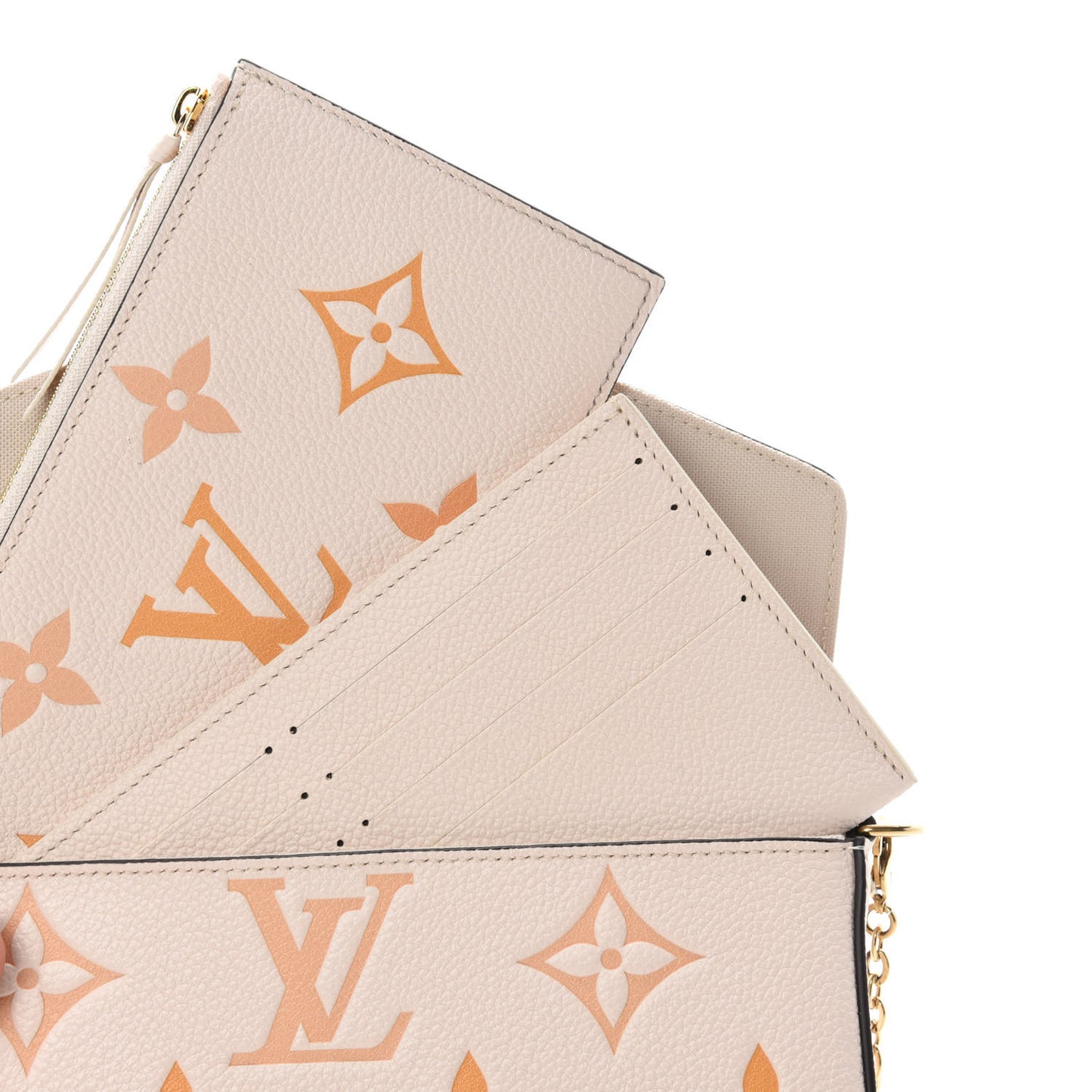 Empreinte Monogram Giant By The Pool Felicie Pochette Chain Wallet Cream Saffron