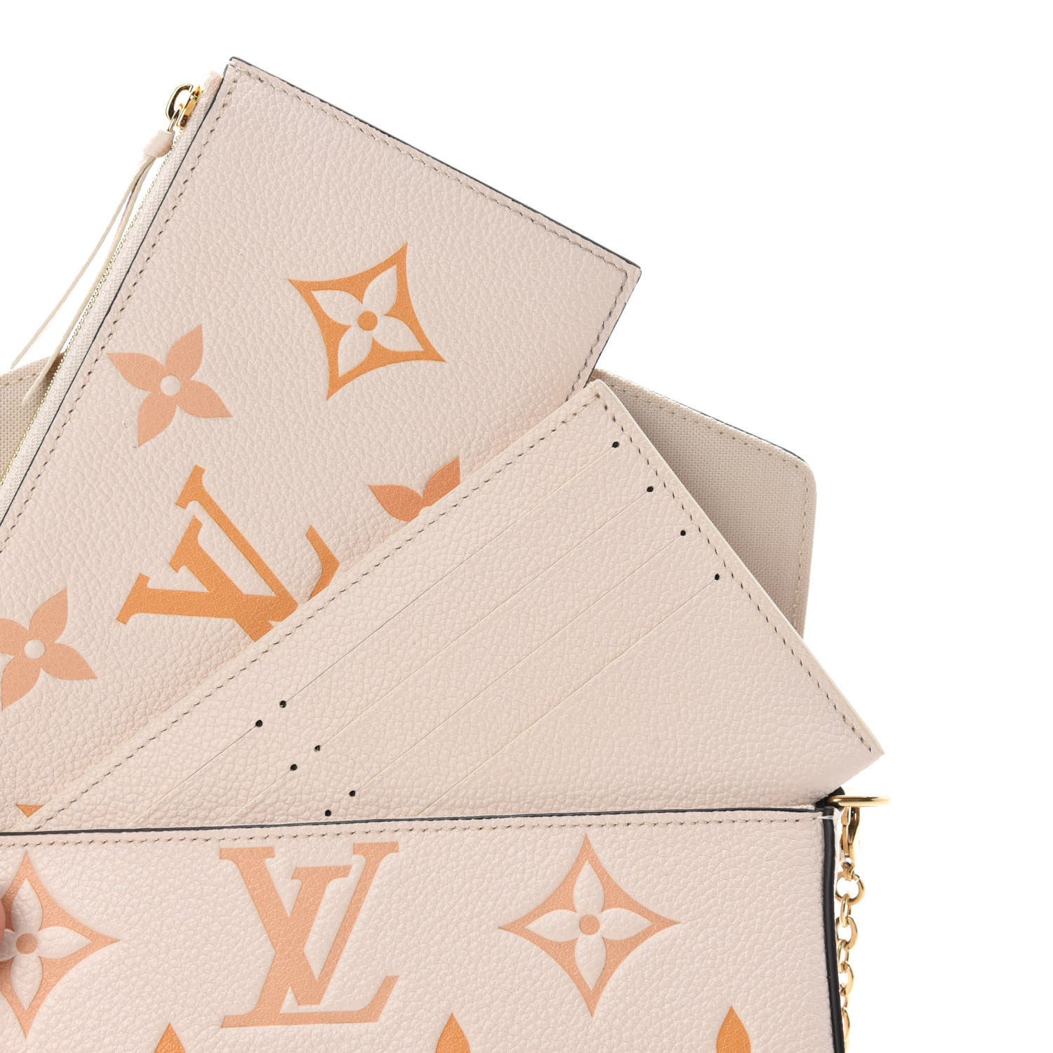 Louis Vuitton Empreinte Monogram Giant By The Pool Felicie Pochette Chain Wallet Cream Saffron 8 of 11