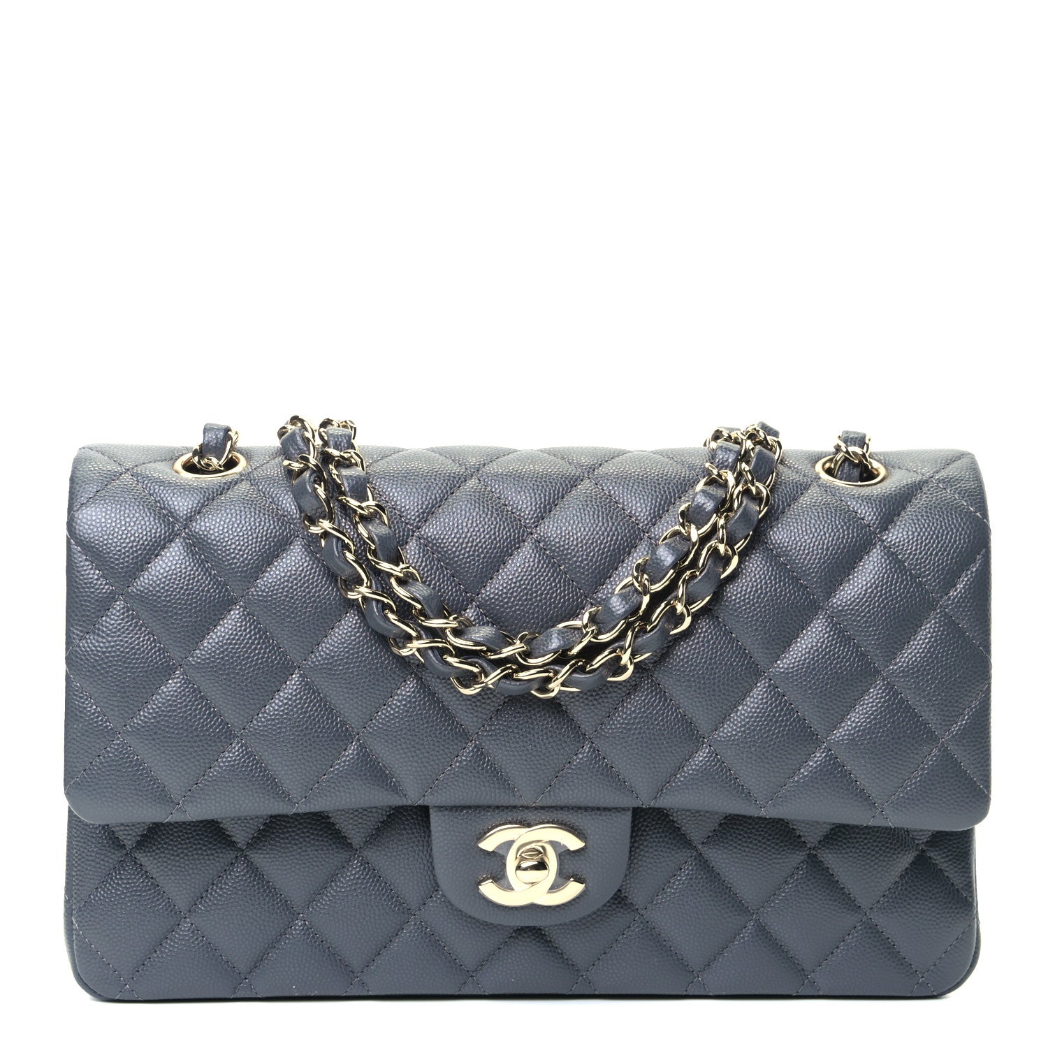 Chanel Caviar Quilted Medium Double Flap Dark Grey 1 of 5