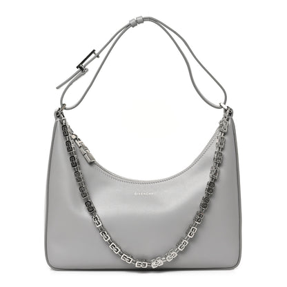Givenchy Smooth Calfskin Small Moon Cut Out Shoulder Bag Grey 1 of 8