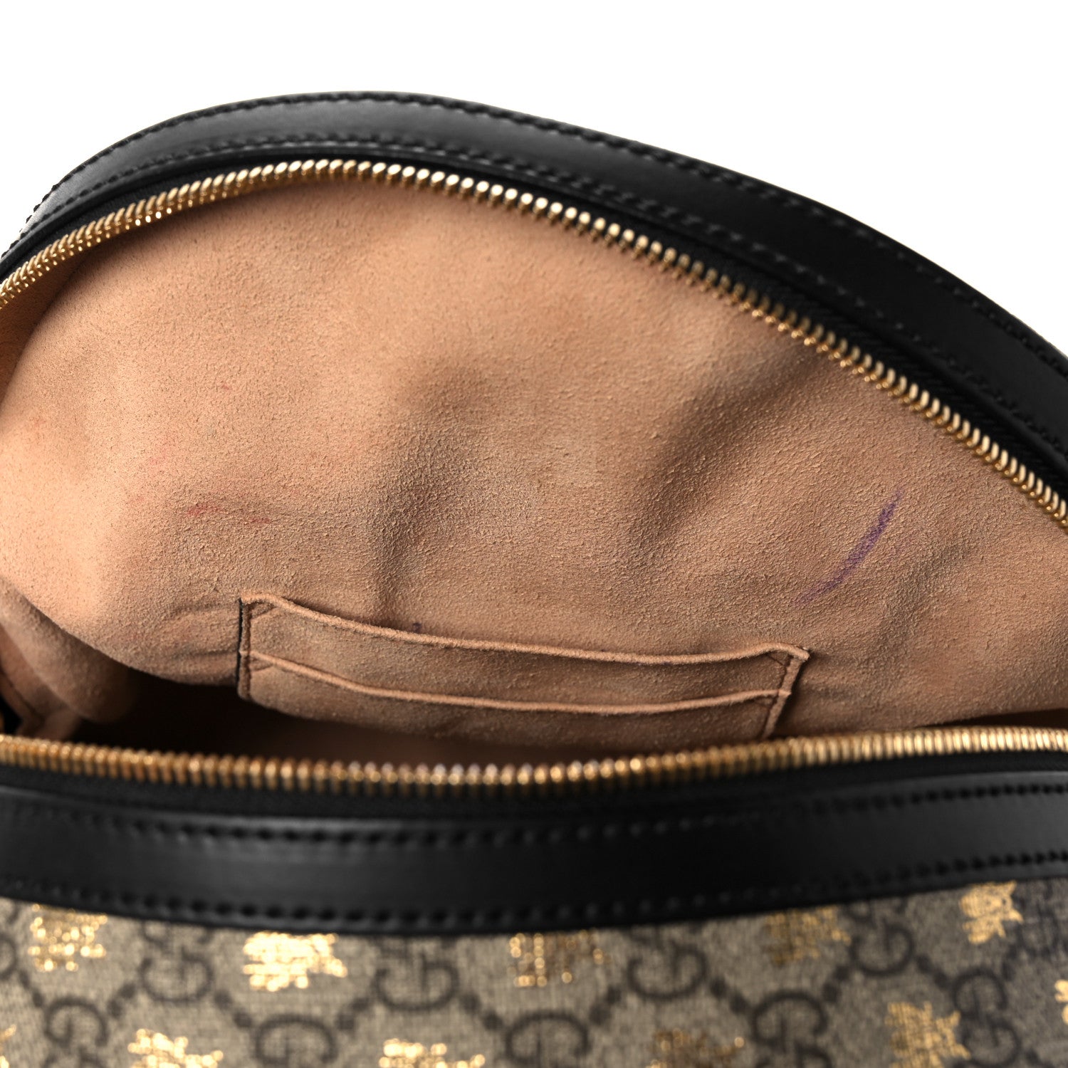 Gucci GG Supreme Monogram Bees Print Small Day Backpack Beige Oro Black 17 of 17