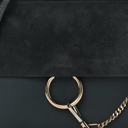 Chloe Suede Calfskin Medium Faye Shoulder Bag Cloudy Blue 8 of 10