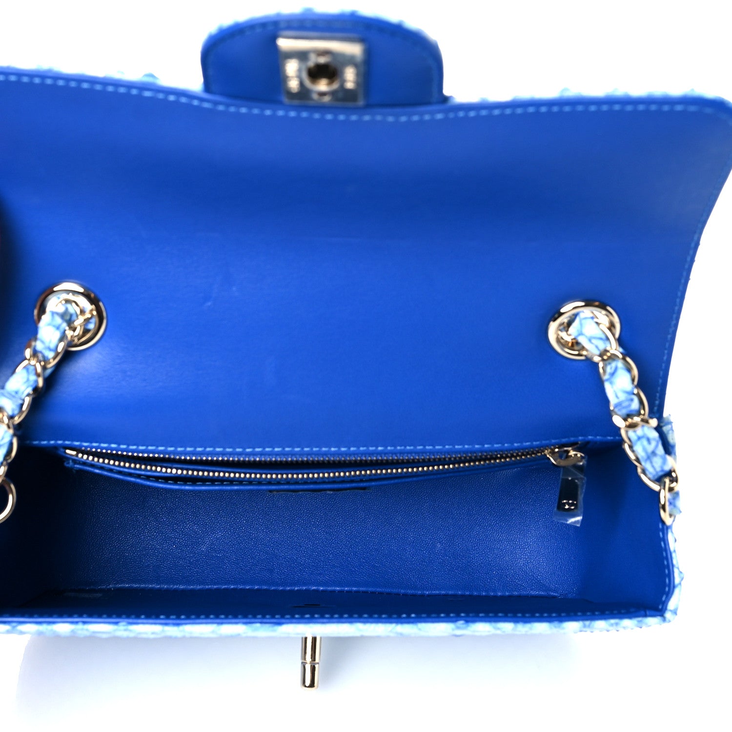 Chanel Iridescent Python Mini Rectangular Flap Blue 5 of 10
