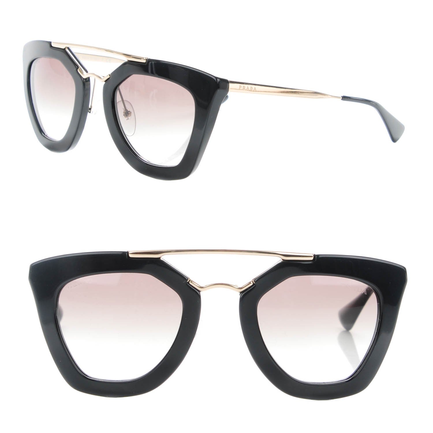 Prada Acetate Cinema Sunglasses SPR 09Q Black 1 of 6