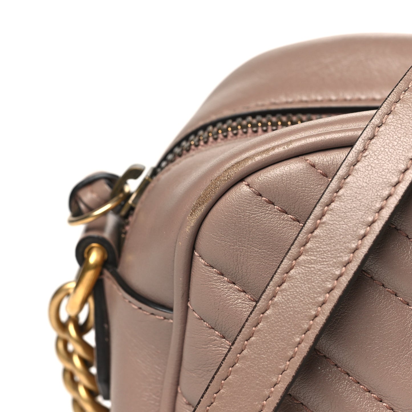 Calfskin Matelasse Small GG Marmont Chain Shoulder Bag Porcelain Rose