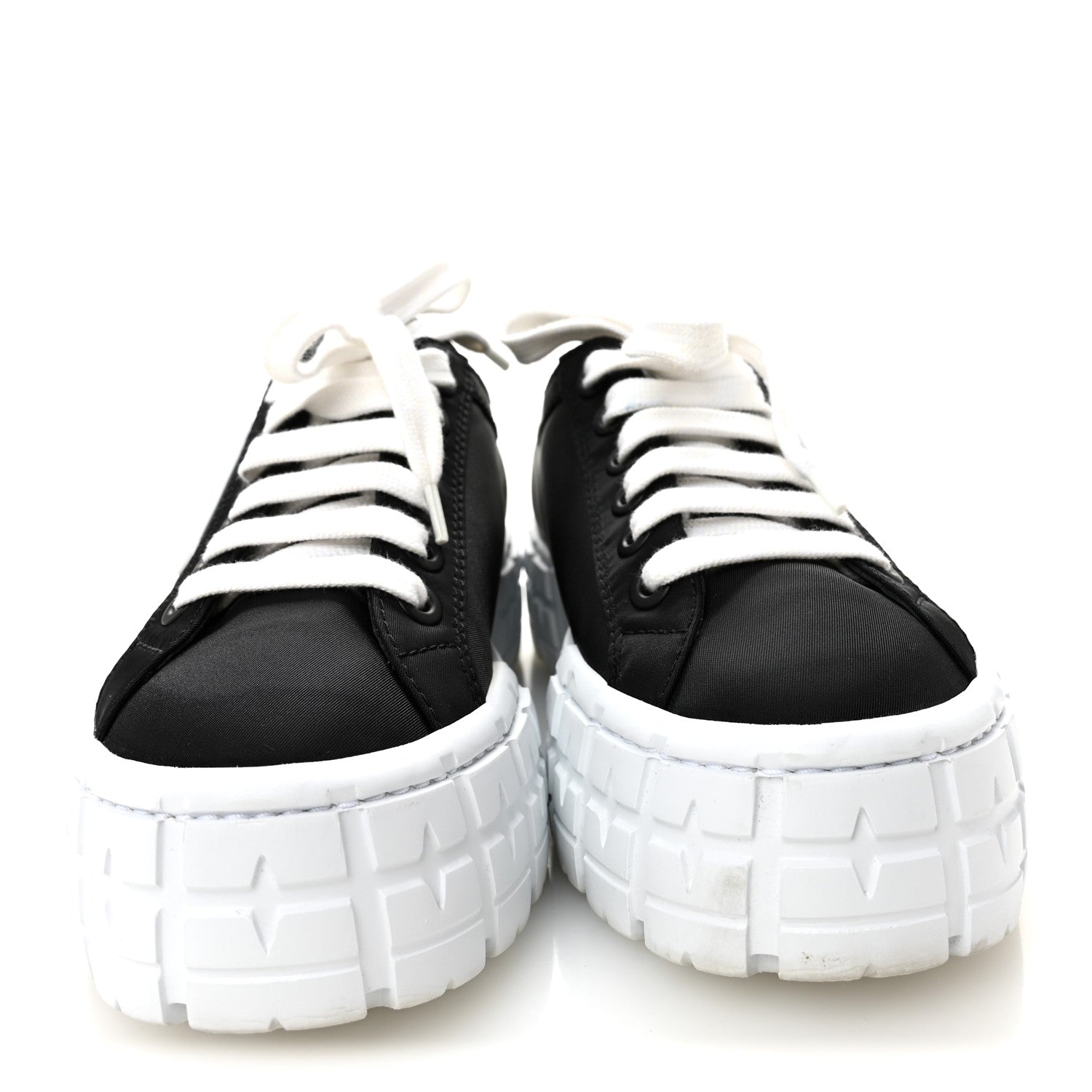 Prada Re-Nylon Gabardine Triangle Logo Double Wheel 50mm Sneakers 38 Black 3 of 10