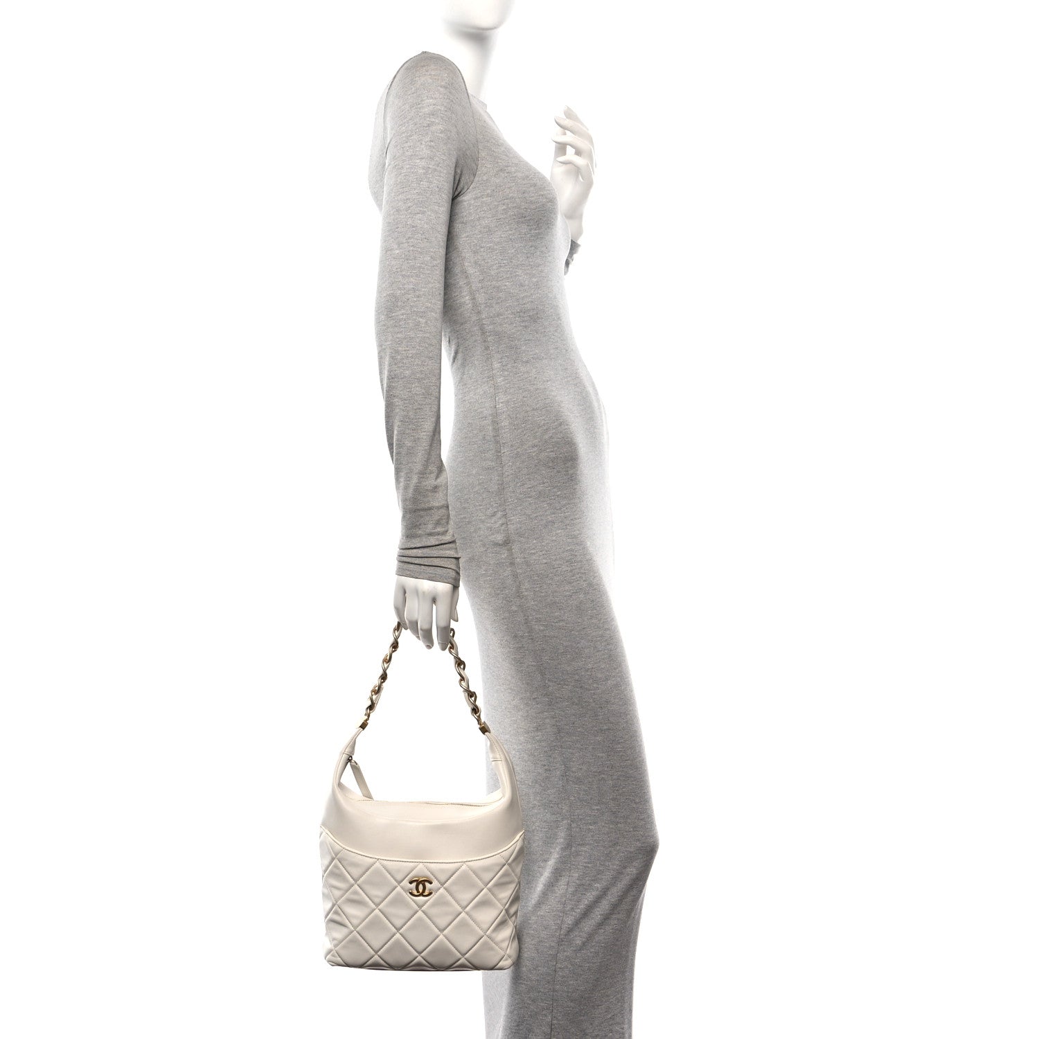Chanel Calfskin Quilted Close To Me Hobo White 2 of 11