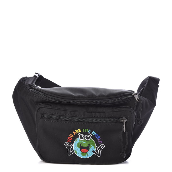 Balenciaga Nylon You Are The World Explorer Beltpack Black 410125