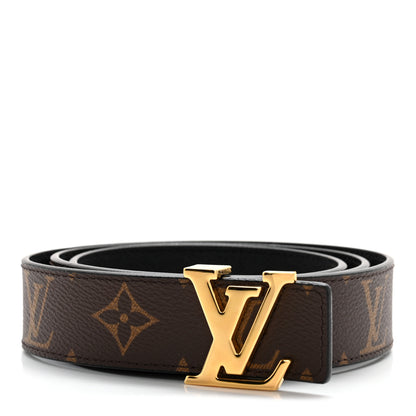 Louis Vuitton Calfskin Monogram 30mm LV Initiales Reversible Belt 90 36 Black 1 of 8